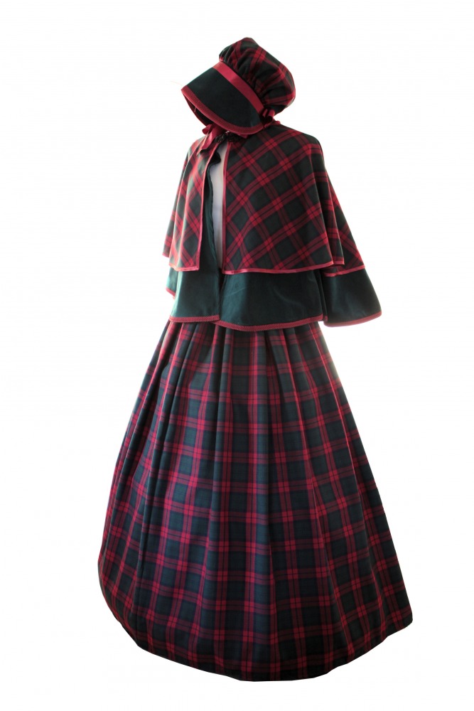 Ladies Victorian Carol Singer School Mistress Costume and Bonnet Size 22 - 26 Image